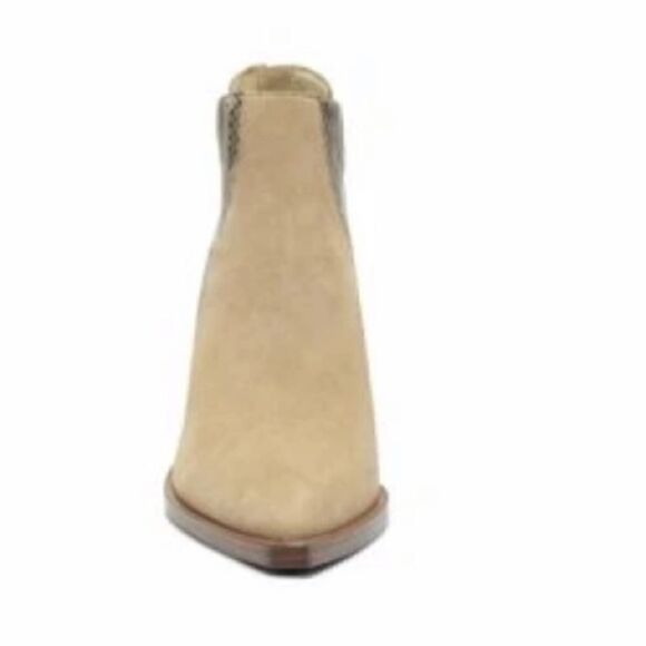 New Vince Camuto Women VINCE CAMUTO GANNILLA SUEDE AND SNAKE PRINT LEATHER WESTERN BOOTIES TORTILLA
